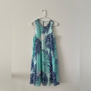 Calvin Klein Blue & Turquoise Tropical Dress